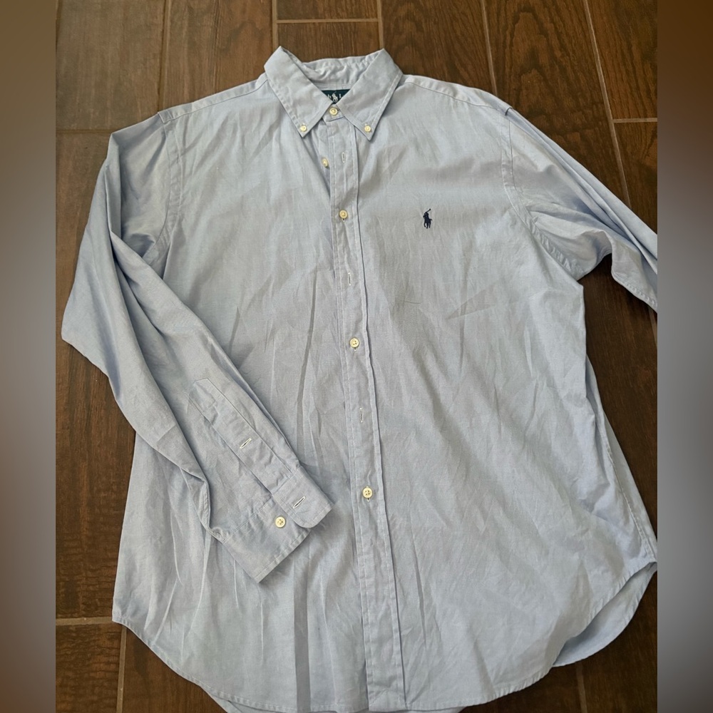 Men's Light Blue Polo by Ralph Lauren Shirt size 16 1/2 34/35